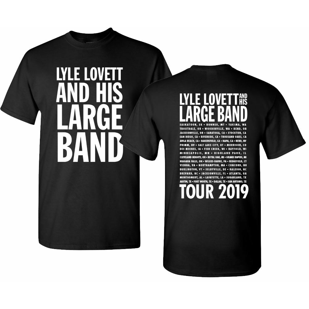 Lyle Lovett - 2019 Tour T-Shirt (White Text)