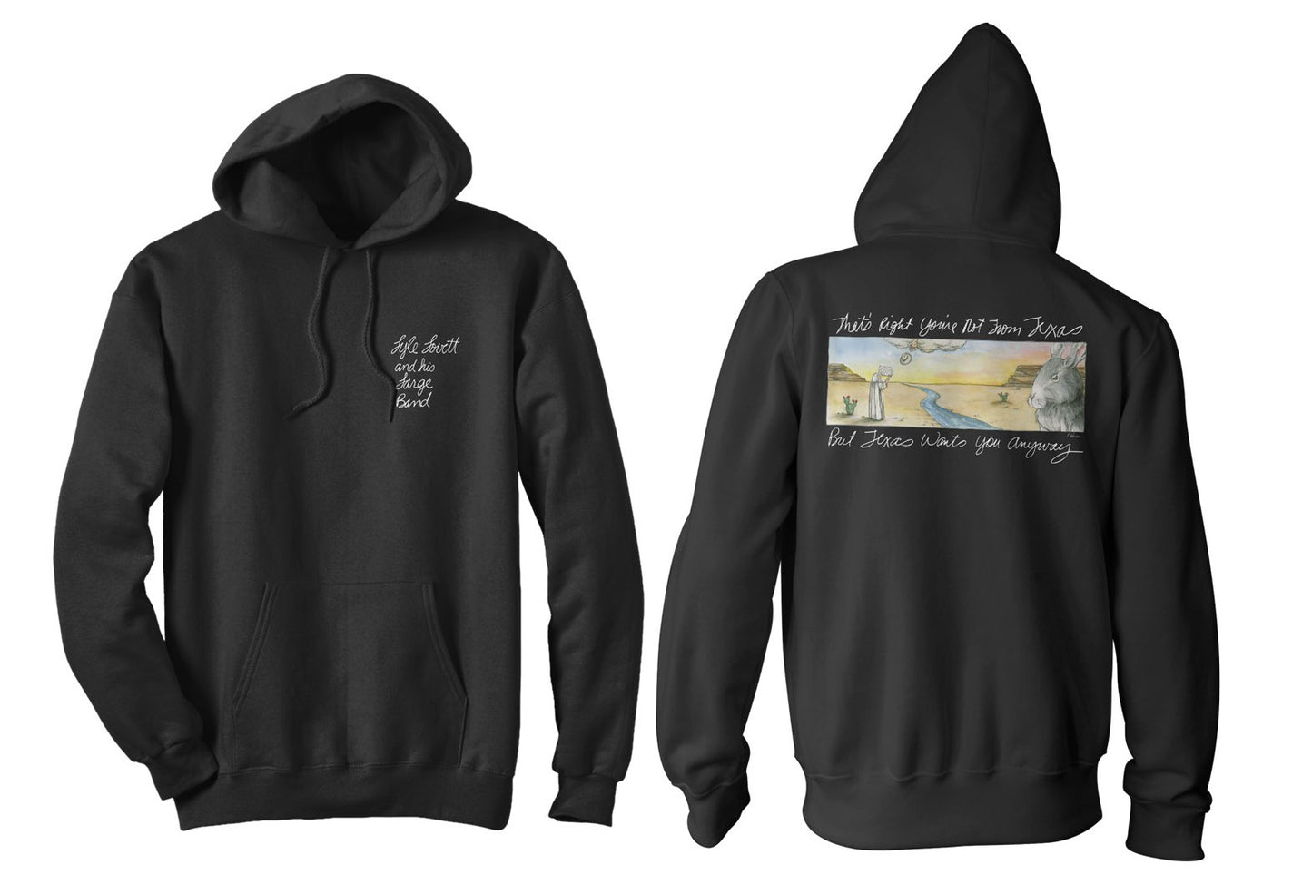 Lyle Lovett - Not From Texas Hoodie (Black)