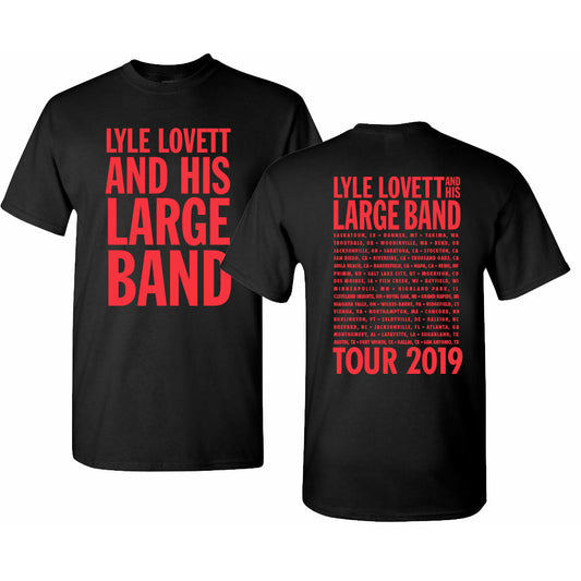 Lyle Lovett - 2019 Tour T-Shirt (Red Text)